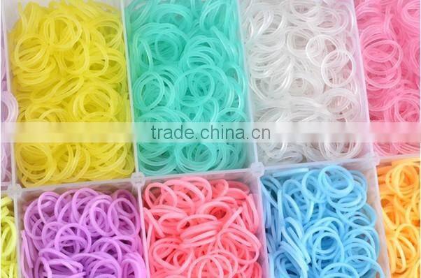 High Quality Rubber Loom Band Kit Kids DIY Bracelet Silicone Crazy Loom Bands 3 layers Box Family Loom Kit Set Refills