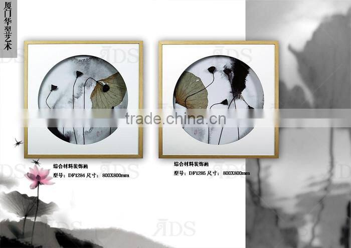 Framed handmade lotus flower wall art for home decoration