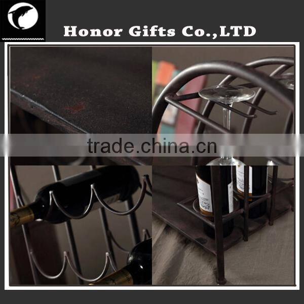 Retro Wine Bottle Holder Metal Wine Rack Decorative Vintage Wine Rack