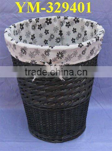 single wicker laundry basket for storage