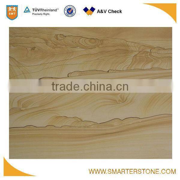 Yellow color landscape vein sandstone for flooring