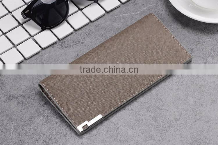 wholesale New men's long Slim Wallet Card Wallet multi cross pattern wallet purse