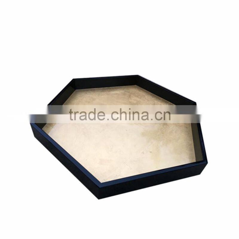 Hexagon colored lacquer serving tray