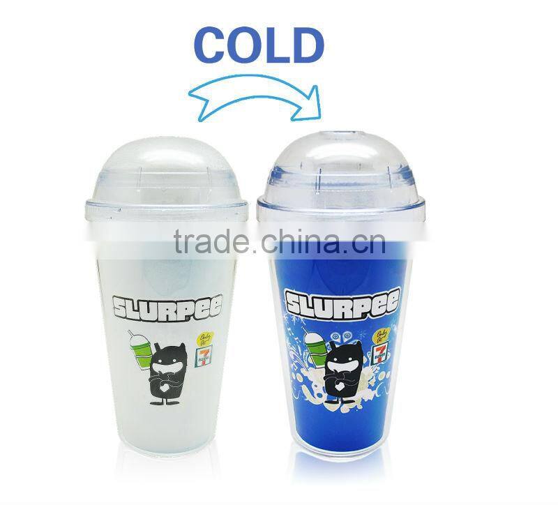 with spiral straw 16oz plastic dome lid tumbler