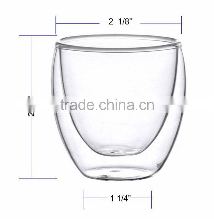 Hot selling 9oz double wall glass cup