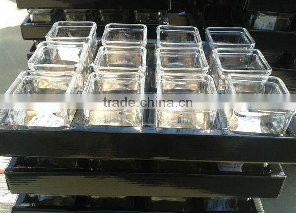 HOT SALE Perfert Beautiful Elegant Square Glass Candle Holders