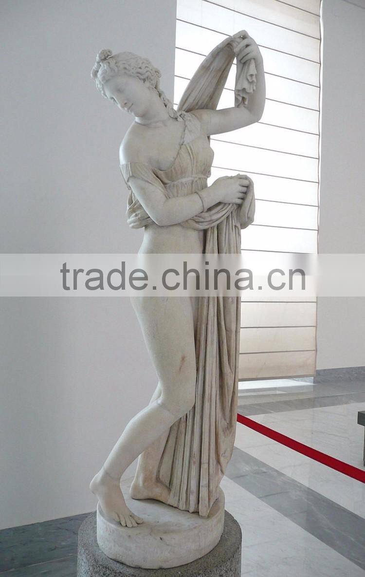 outdoor garden decoration white stone greek lady statue sculpture