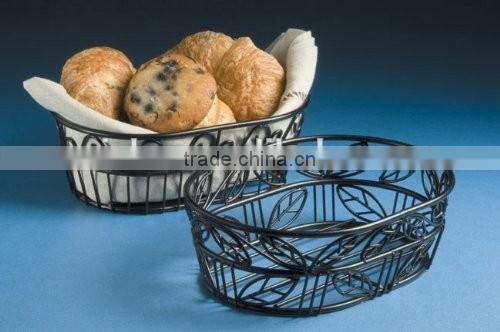 Leaf Design Wrought Iron Steel Bread Basket Bowl
