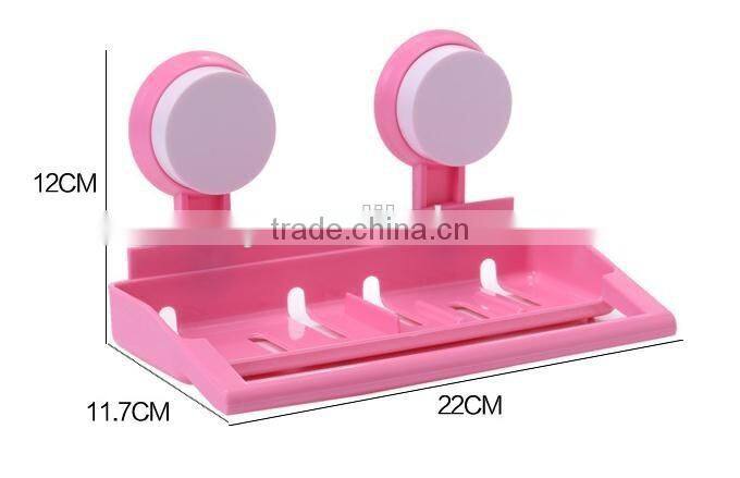 Vacuum suction cup kitchen and bathroom plastic multifunction shelf/holder/soap frame/towel rack
