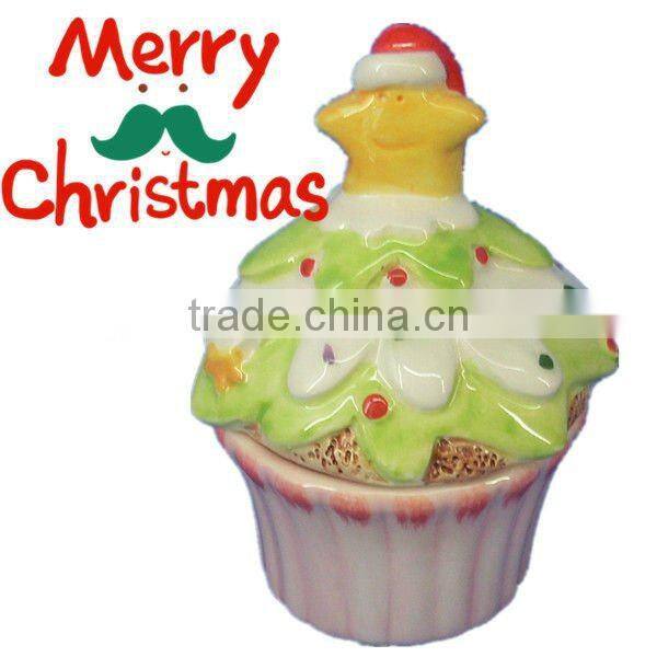 Good quality handpainted cupcake jar with custom shape