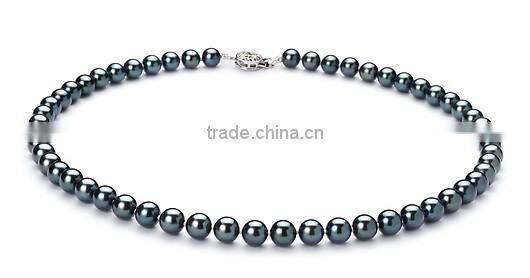 hot selling 7.5-8mm black Japanese Akoya pearl necklace