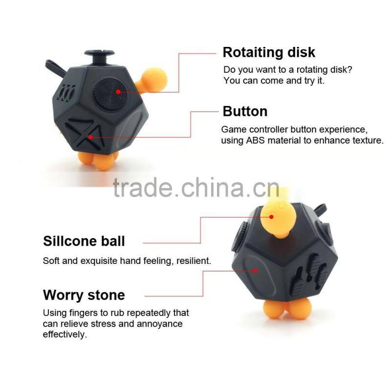 2017 hot sale 12 sides newest fidget cube Relieves Stress And Anxiety