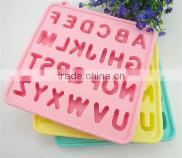 Fancy silicone ice cube tray with alphabet letter A to Z shaped
