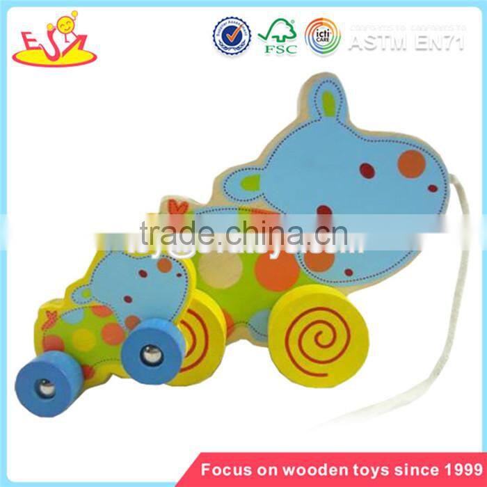Wholesale educational wooden pull car toy new product baby wooden pull car toy W05B054