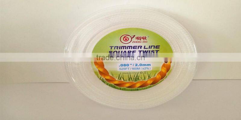 Brush Cutter Parts Nylon Grass 2.0mm square twist Trimmer Line