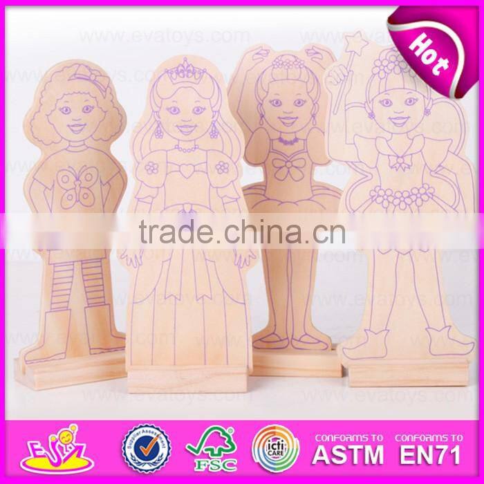 2016 new design kids wooden diy painting toy W03A083