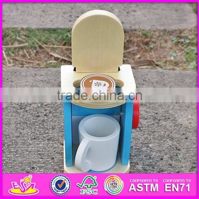 2016 new design simulation home play mini wooden kids coffee maker W10D147