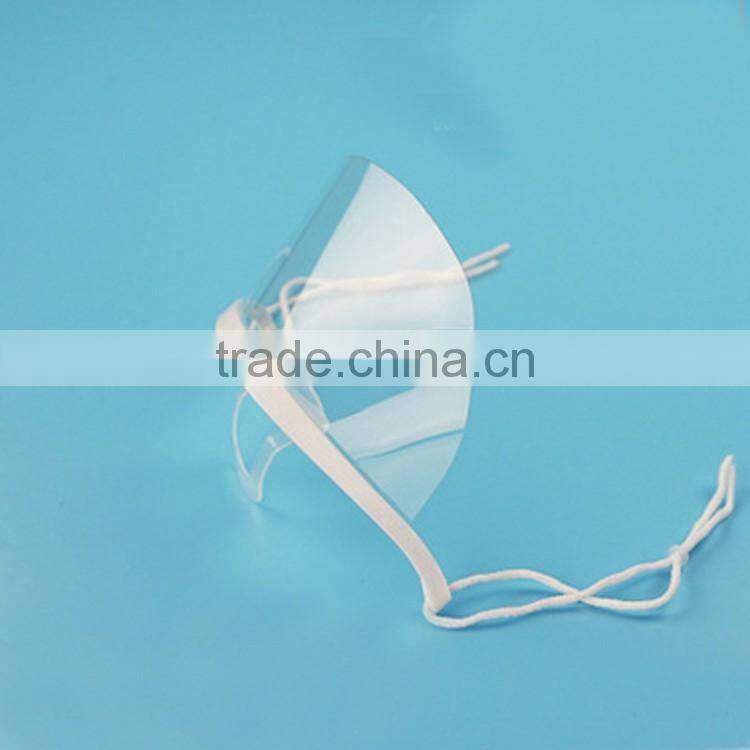 Factory high quality good price clear plastic transparent face mask for food service,hotel and beauty salon in brazil market