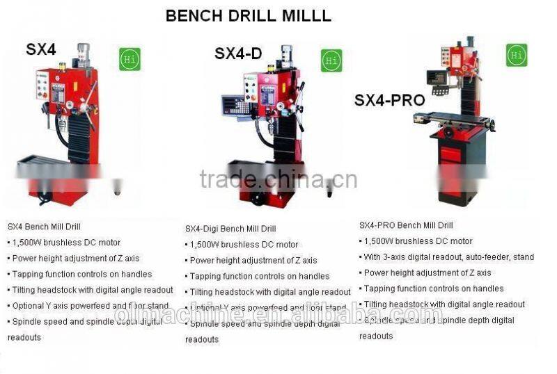 small milling machine including Nano mill, micro mill drill, mini mill drill, bench mill drill, with dia 6 10 13 16 20 25 30mm