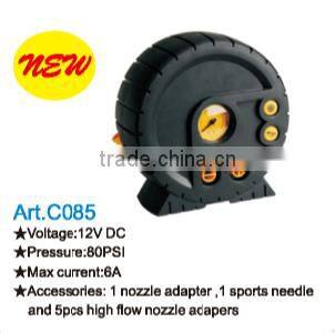 12V 80 PSI Tire Shaped Air Compressor