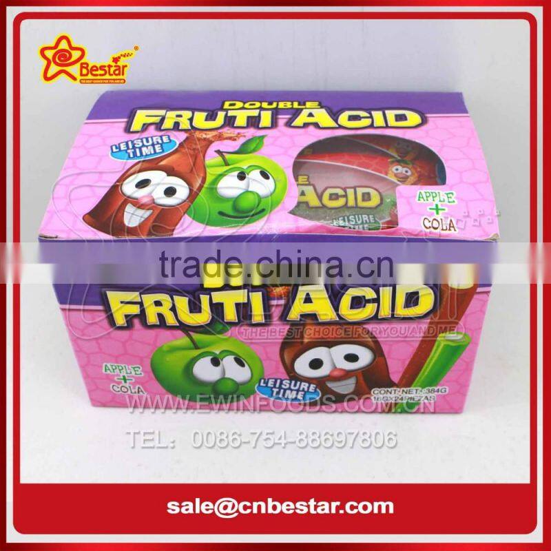 Double Fruit Acid / Sour Stick With Powder And Jam