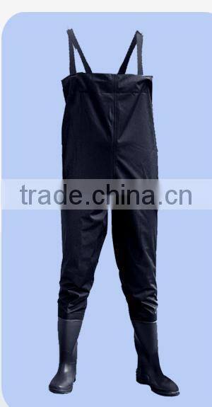 0.75mm/0.65mm PVC wader with PVC boots