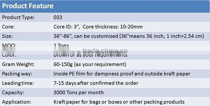 wholesale brown refine kraft paper for bag and box