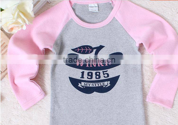 Wholesale boy kids long sleeves 100% cotton t-shirt