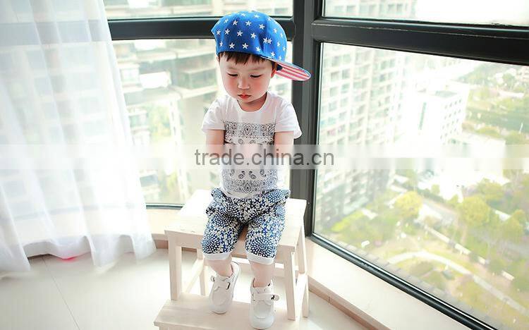Children's cotton printing cool suit with triangular bandage