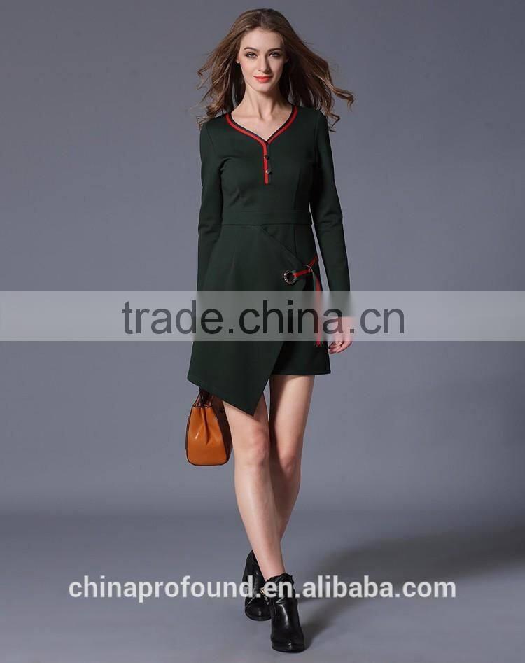 New Latest Fashion Dress Styles Woman Long Sleeve Slim Fshion Show Dresses