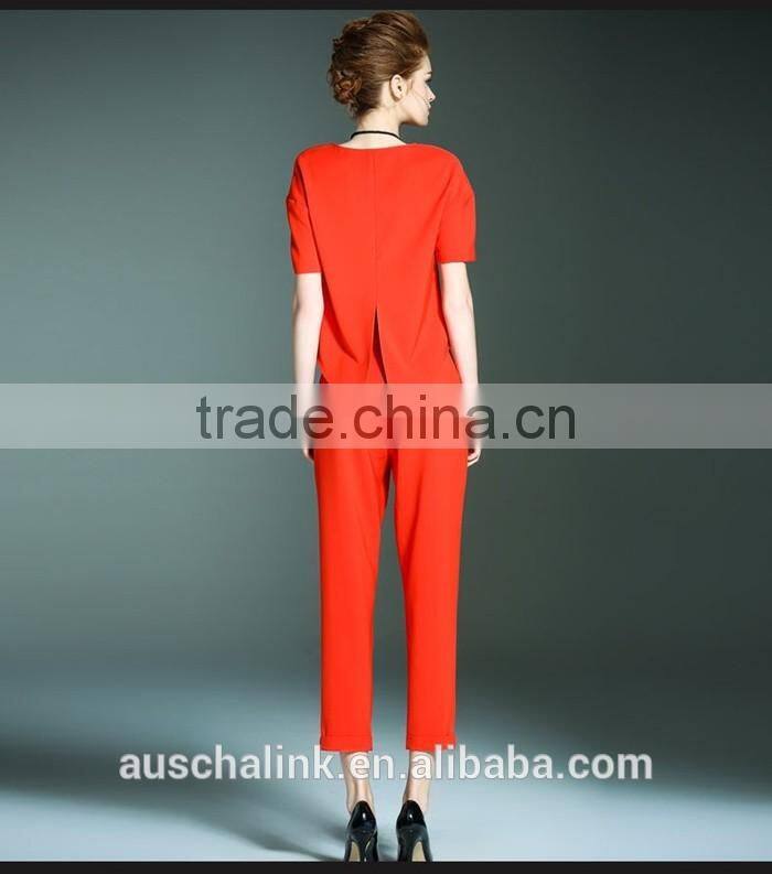 new model ladies red fashion office pants customized factory price