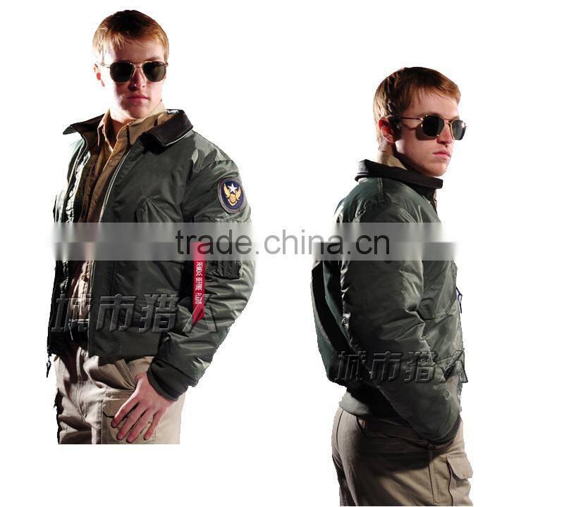 Seibertron 45P Leather Collar flight jacket Men's Navy jacket coat Pilot Jacket