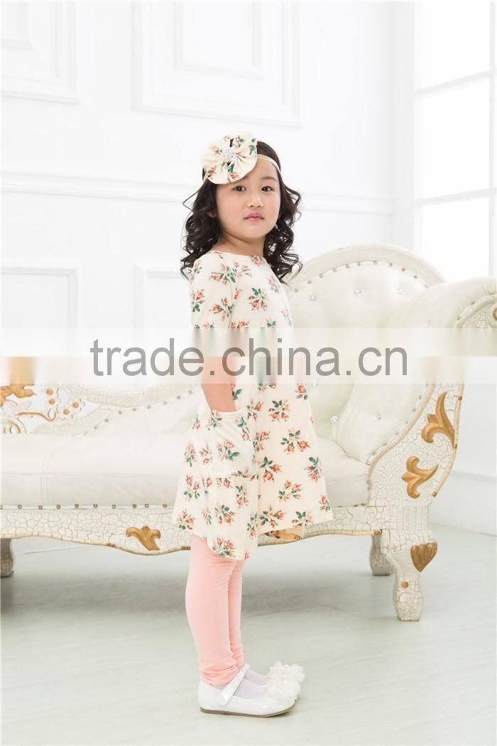 Spring boutique baby clothing set baby girl 2 peices set with headbands flower girl 100% cotton clothing outfits for children