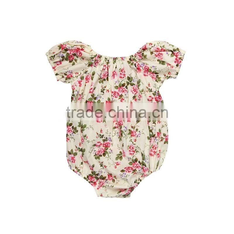 Summer wholesale baby boutique clothing rompers baby girl floral rompers infant and toddler rompers