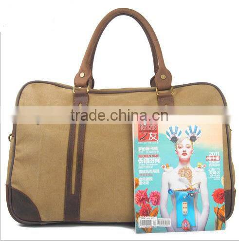 Large capacity canvas travel shoulder bag for men