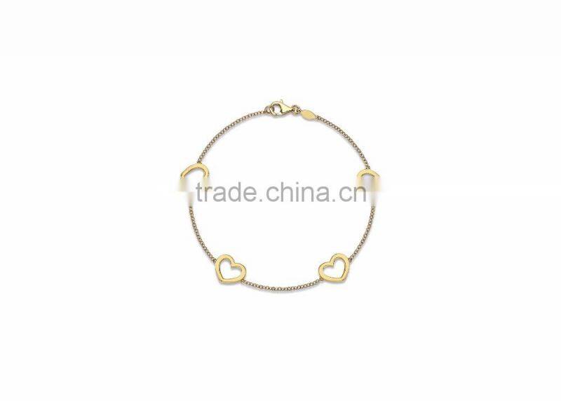 Gold Plated Designer Heart Bracelet
