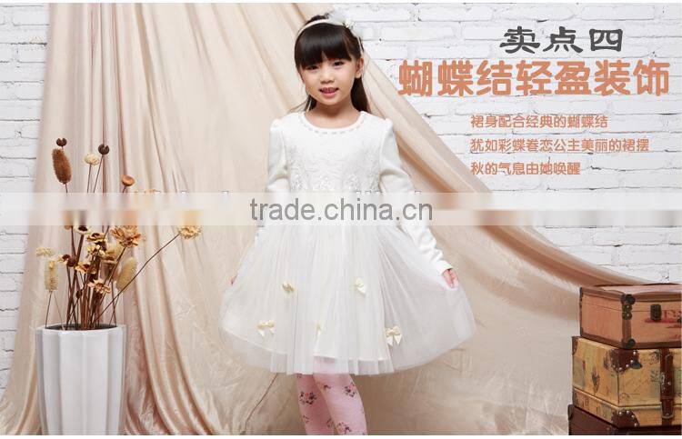 2015 latest design children long sleeve wedding clothing newborn baby fancy dress
