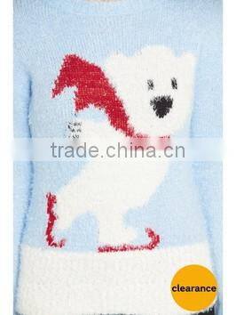 fashion Christmas women pullover sweater with round neck and long sleeve