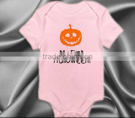 Halloween children cotton orange pumpkin pattern newborn baby unisex bodysuit romper