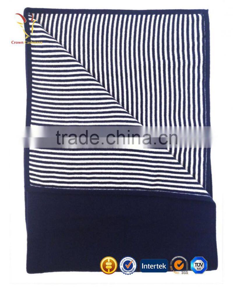 Stripes Design Double Side Baby Cashmere Knitted Blanket