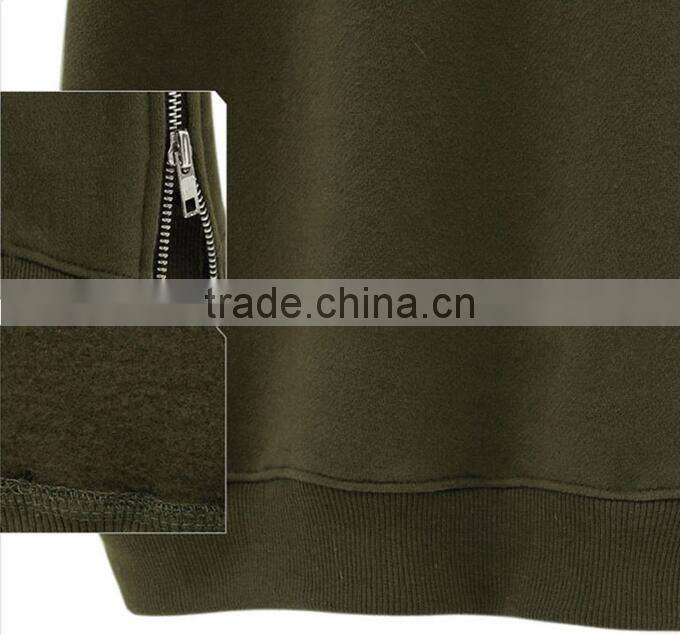 2016 wholesale womens long pullover plain sweatshirt/hoodies