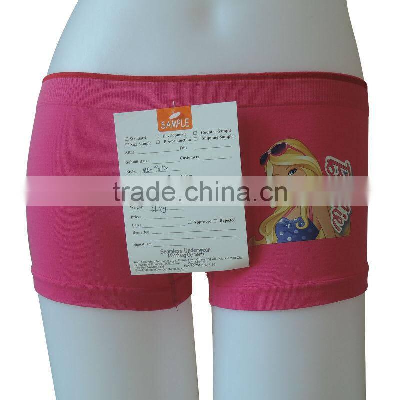 Newest design and best quality girl boxer shorts with printed