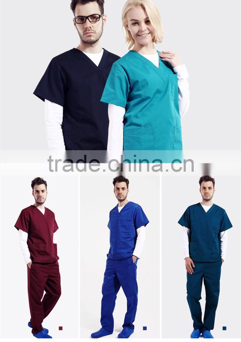 Short Sleeve White Blouse Nurse Uniform White Hospital Scrub Tops