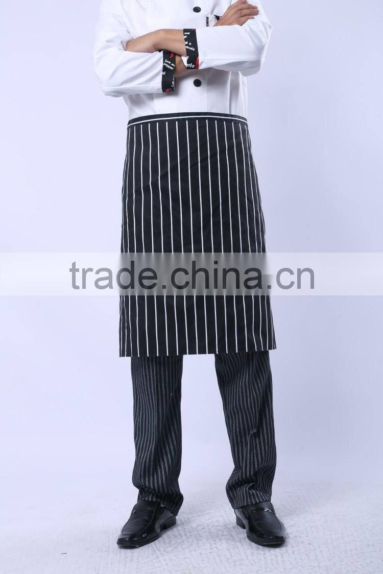 Juqian factory price cheap bulk kinds cotton kitchen hotel chef uniform apron designs