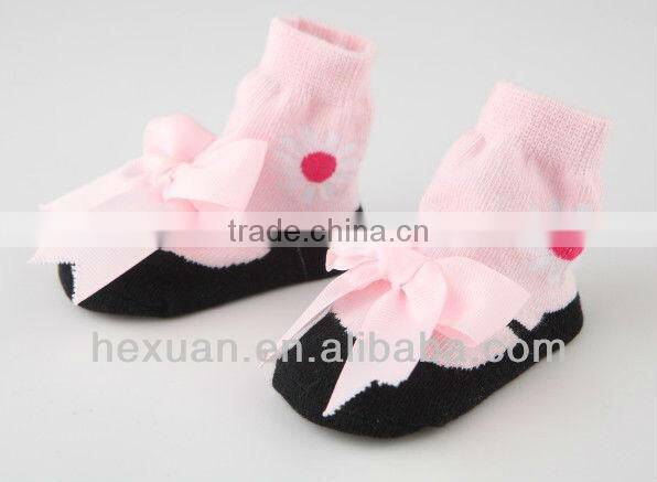 Baby cotton lace socks with bows / baby princess socks / baby anti-slid socks