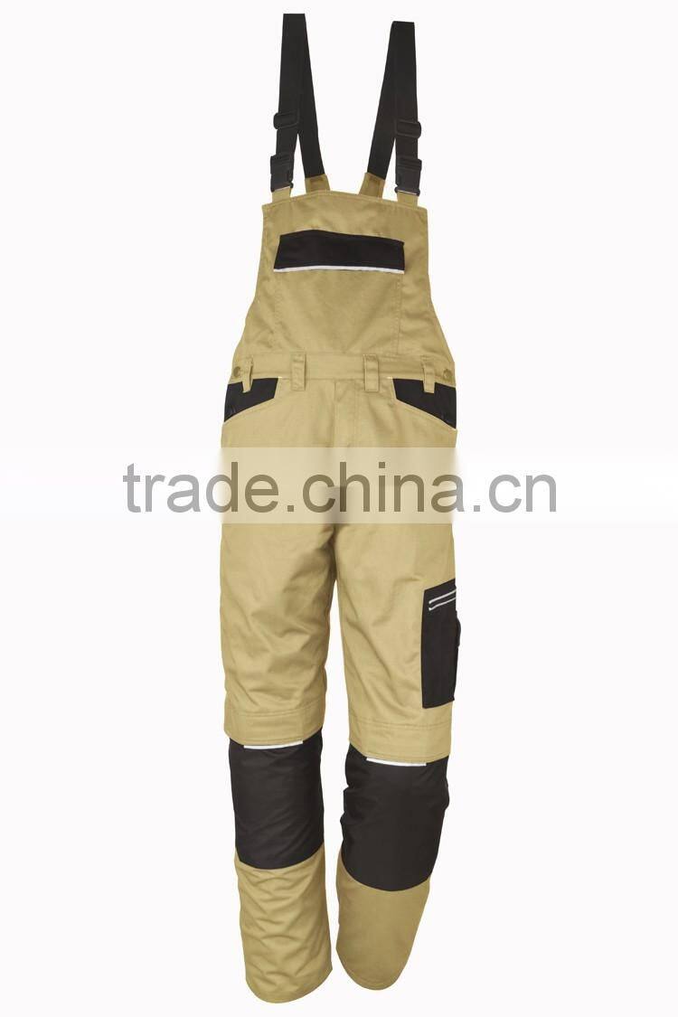 Hot sale economic polycotton trousers men's work overalls bib top pants