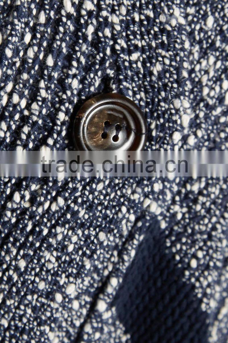 Newly Arrival Thick Black Strips Pattern Cardigan Knitwear for Women with Button Fastening and Two Waist Pockets