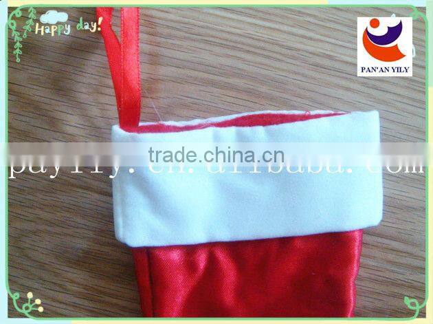 New Cute Satin Christmas Red stockings Decor Hanging