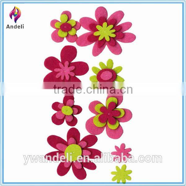 9-piece Sewn Felt Flowers With Multi-Colour for Girls