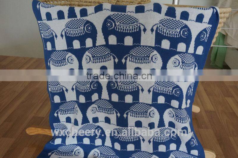 Jacquard knitted baby throw Blanket